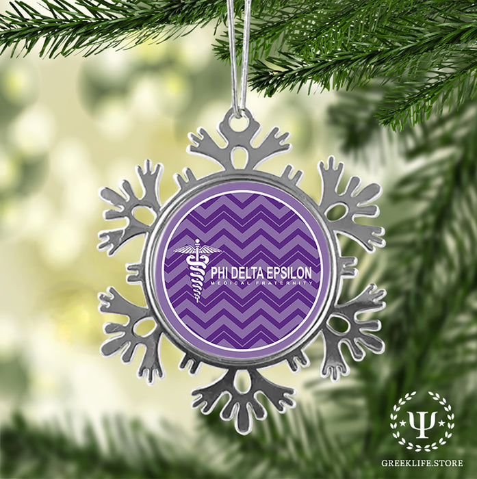 Phi Delta Epsilon Christmas Ornament - Snowflake Metal