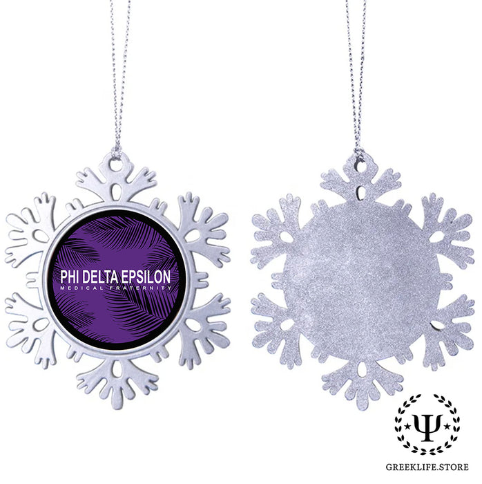 Phi Delta Epsilon Christmas Ornament - Snowflake Metal