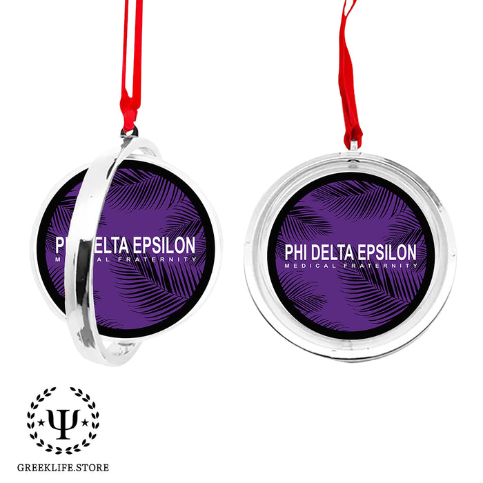 Phi Delta Epsilon Christmas Reversible Flat Round Ornament