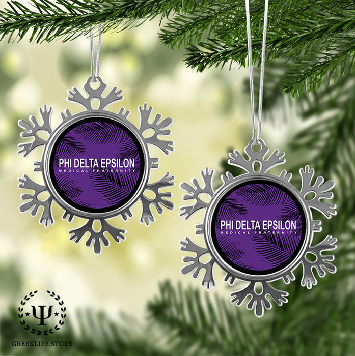 Phi Delta Epsilon Christmas Ornament - Snowflake Metal