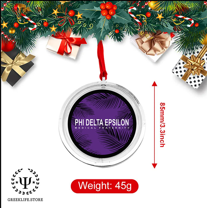 Phi Delta Epsilon Christmas Reversible Flat Round Ornament