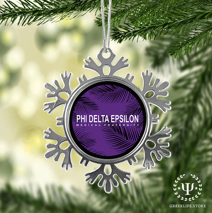 Phi Delta Epsilon Christmas Ornament - Snowflake Metal