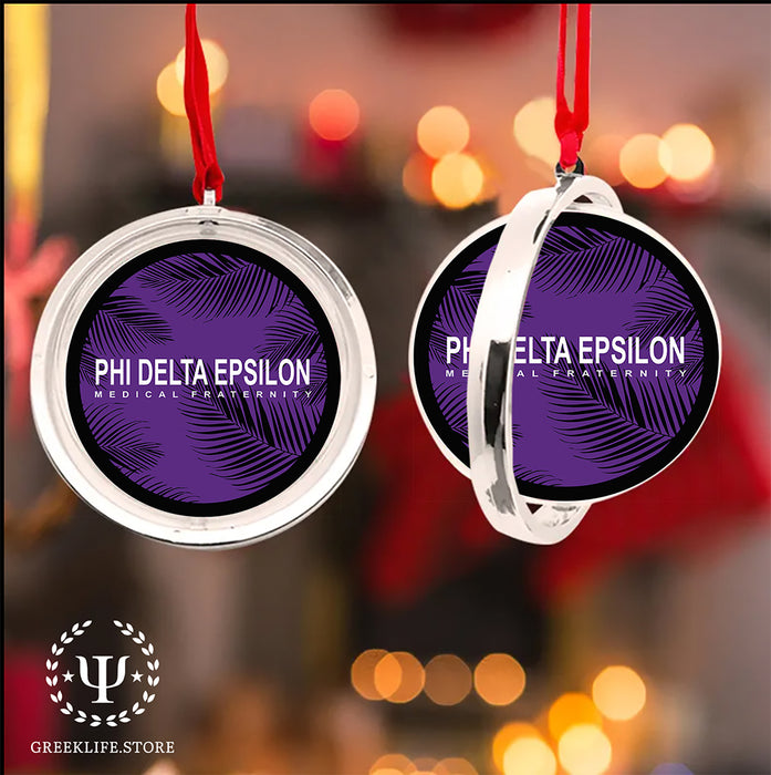 Phi Delta Epsilon Christmas Reversible Flat Round Ornament