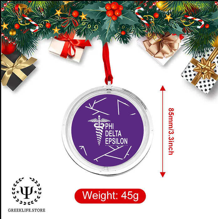Phi Delta Epsilon Christmas Reversible Flat Round Ornament