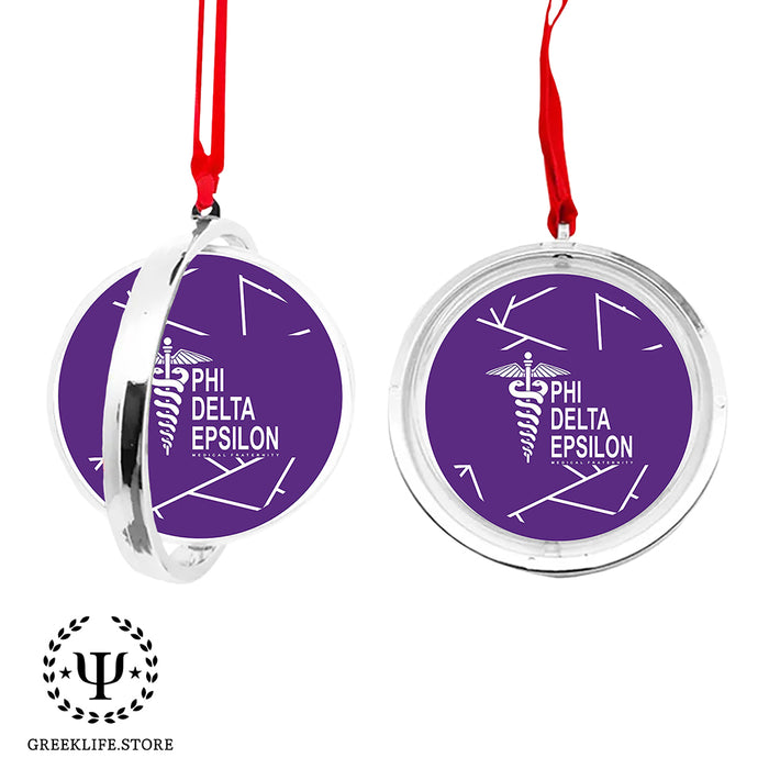 Phi Delta Epsilon Christmas Reversible Flat Round Ornament