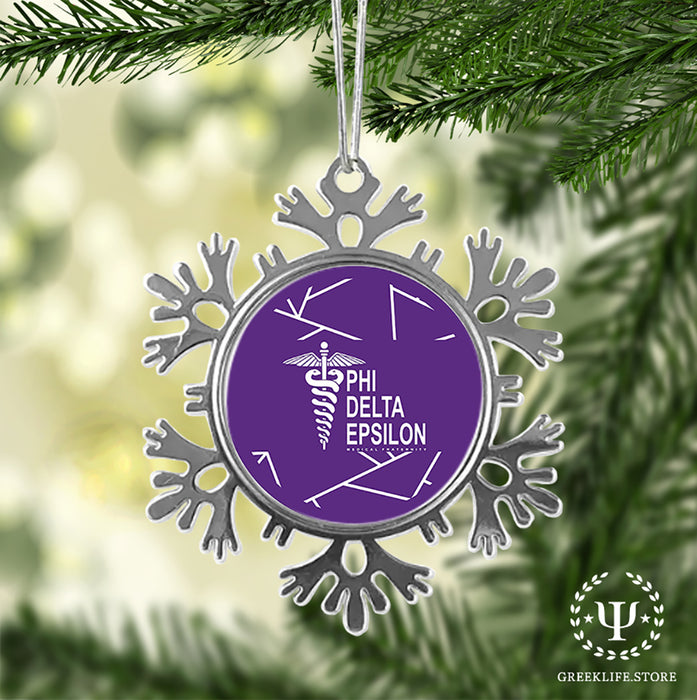 Phi Delta Epsilon Christmas Ornament - Snowflake Metal
