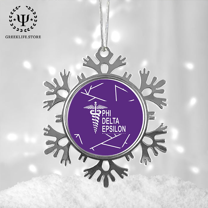 Phi Delta Epsilon Christmas Ornament - Snowflake Metal