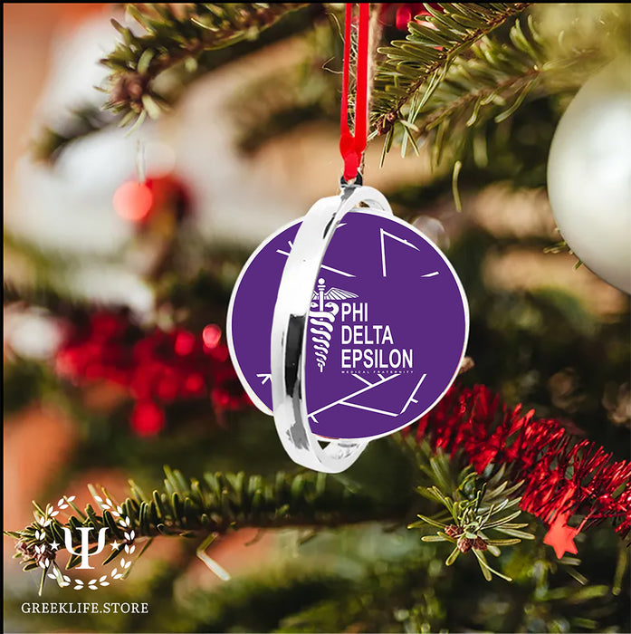 Phi Delta Epsilon Christmas Reversible Flat Round Ornament