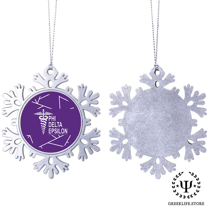 Phi Delta Epsilon Christmas Ornament - Snowflake Metal