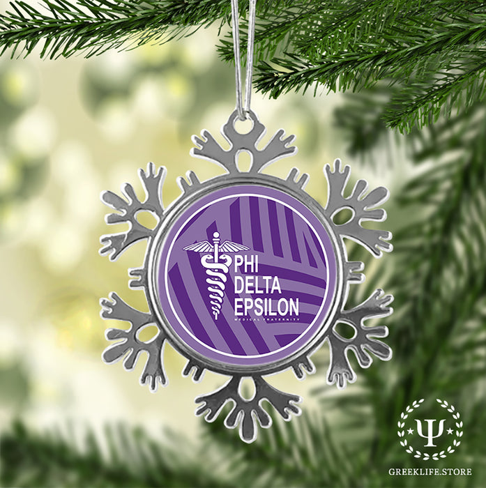 Phi Delta Epsilon Christmas Ornament - Snowflake Metal