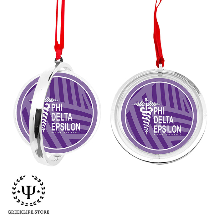 Phi Delta Epsilon Christmas Reversible Flat Round Ornament
