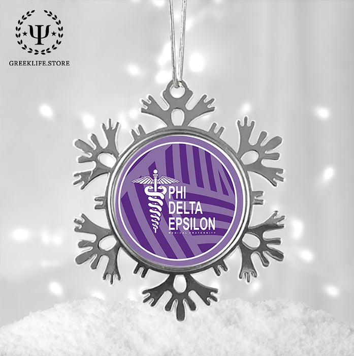 Phi Delta Epsilon Christmas Ornament - Snowflake Metal