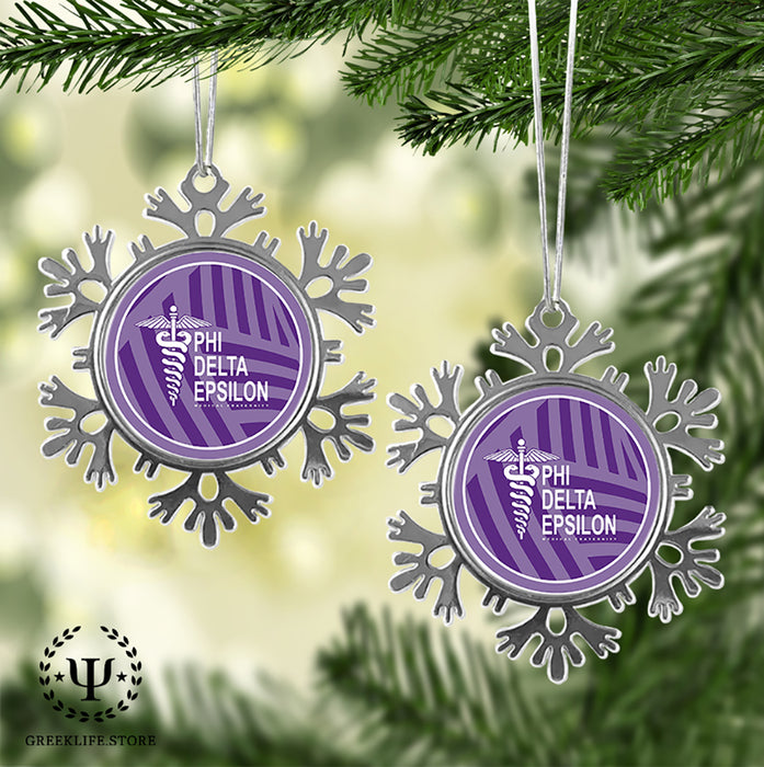 Phi Delta Epsilon Christmas Ornament - Snowflake Metal