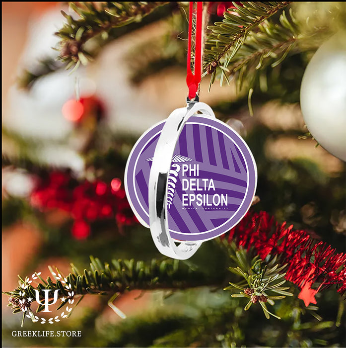 Phi Delta Epsilon Christmas Reversible Flat Round Ornament