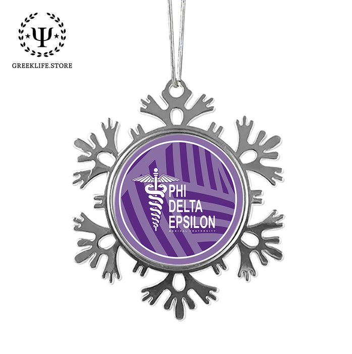 Phi Delta Epsilon Christmas Ornament - Snowflake Metal