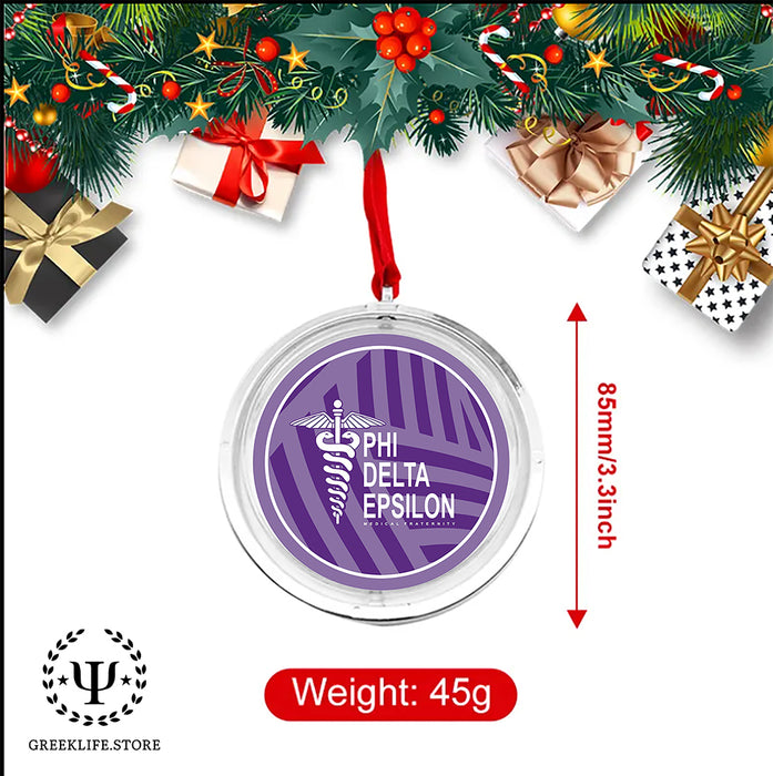 Phi Delta Epsilon Christmas Reversible Flat Round Ornament