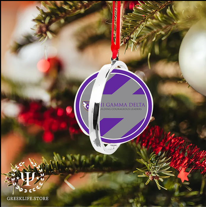 Phi Gamma Delta Christmas Reversible Flat Round Ornament