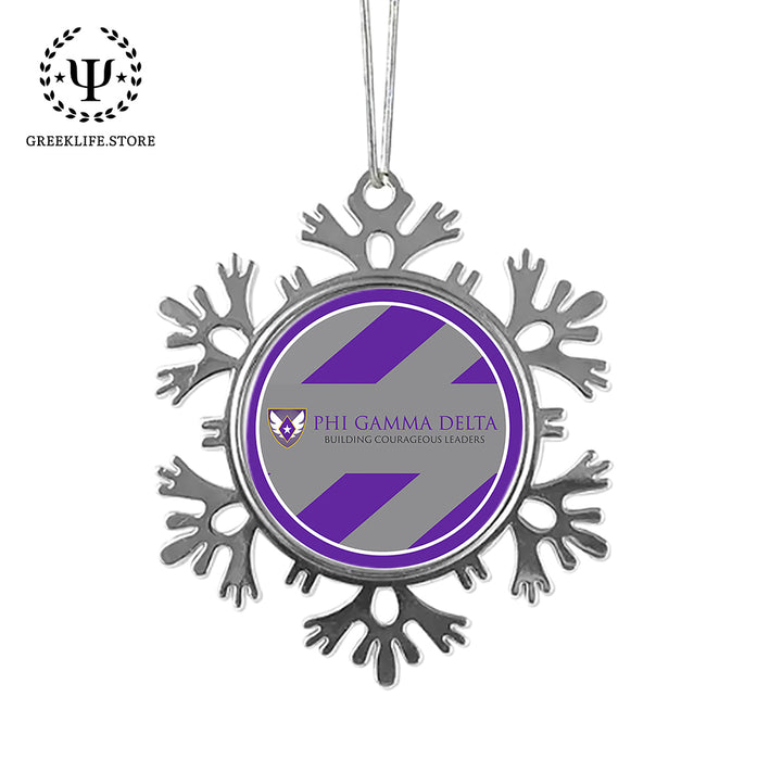 Phi Gamma Delta Christmas Ornament - Snowflake Metal