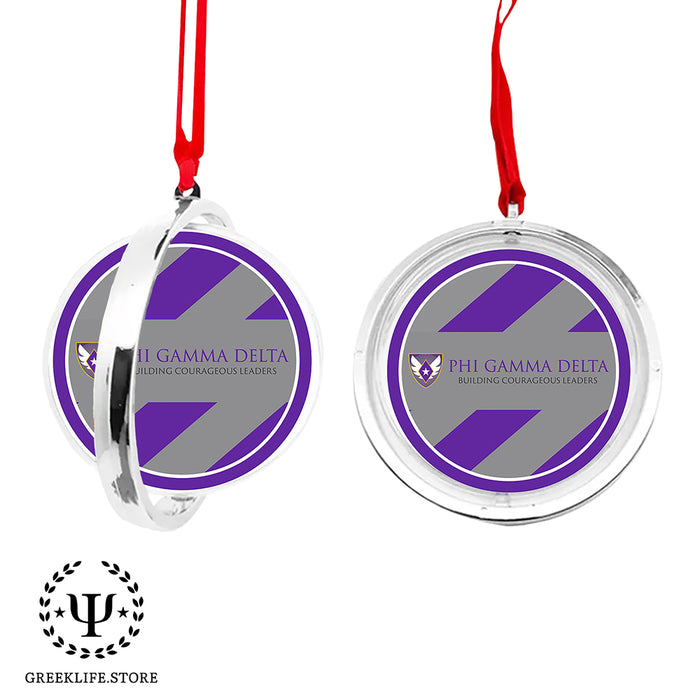 Phi Gamma Delta Christmas Reversible Flat Round Ornament