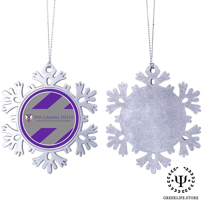 Phi Gamma Delta Christmas Ornament - Snowflake Metal