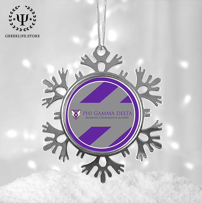 Phi Gamma Delta Christmas Ornament - Snowflake Metal