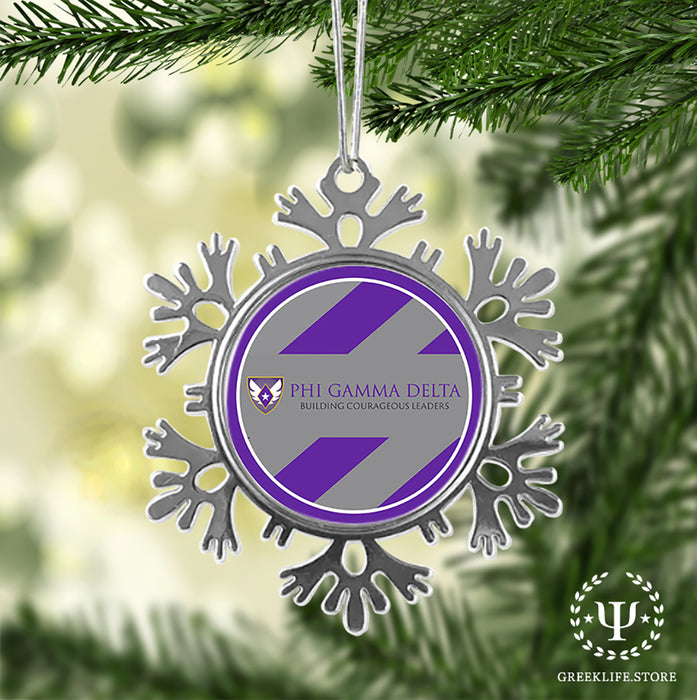 Phi Gamma Delta Christmas Ornament - Snowflake Metal
