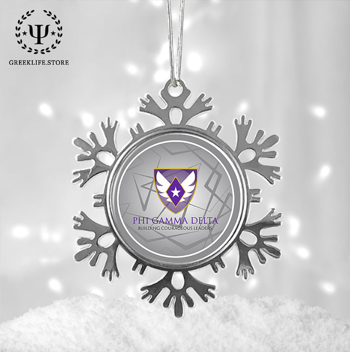 Phi Gamma Delta Christmas Ornament - Snowflake Metal