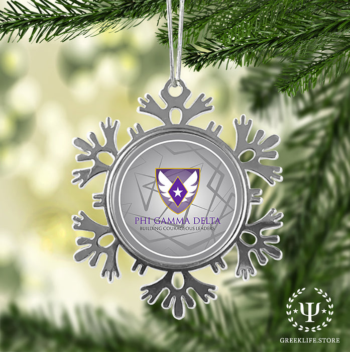 Phi Gamma Delta Christmas Ornament - Snowflake Metal