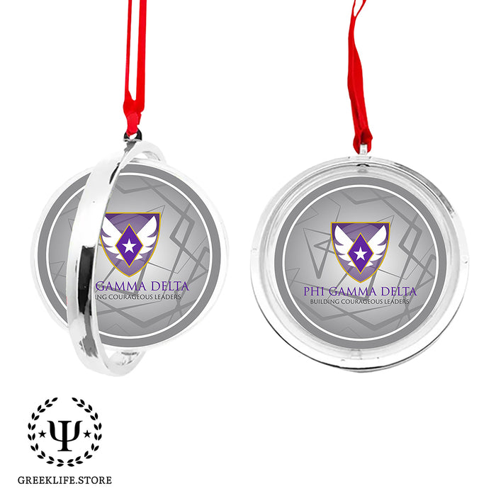 Phi Gamma Delta Christmas Reversible Flat Round Ornament