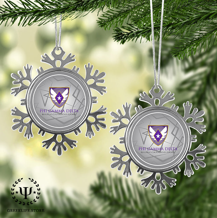 Phi Gamma Delta Christmas Ornament - Snowflake Metal