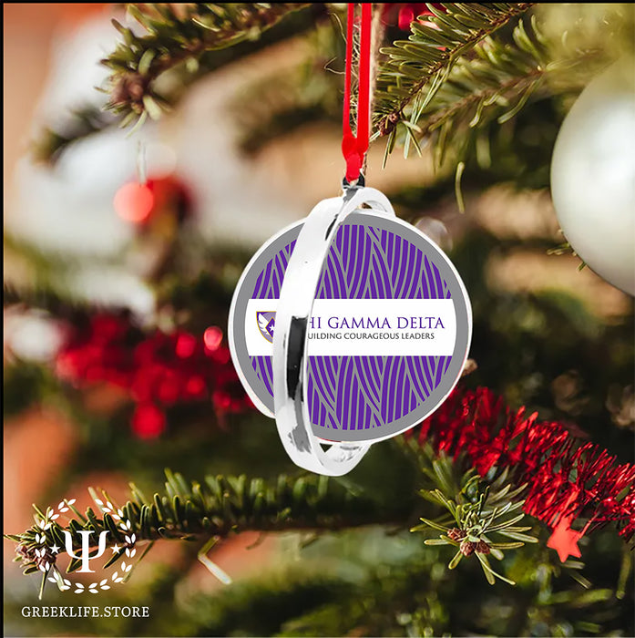 Phi Gamma Delta Christmas Reversible Flat Round Ornament