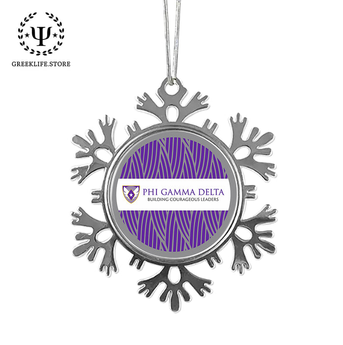 Phi Gamma Delta Christmas Ornament - Snowflake Metal
