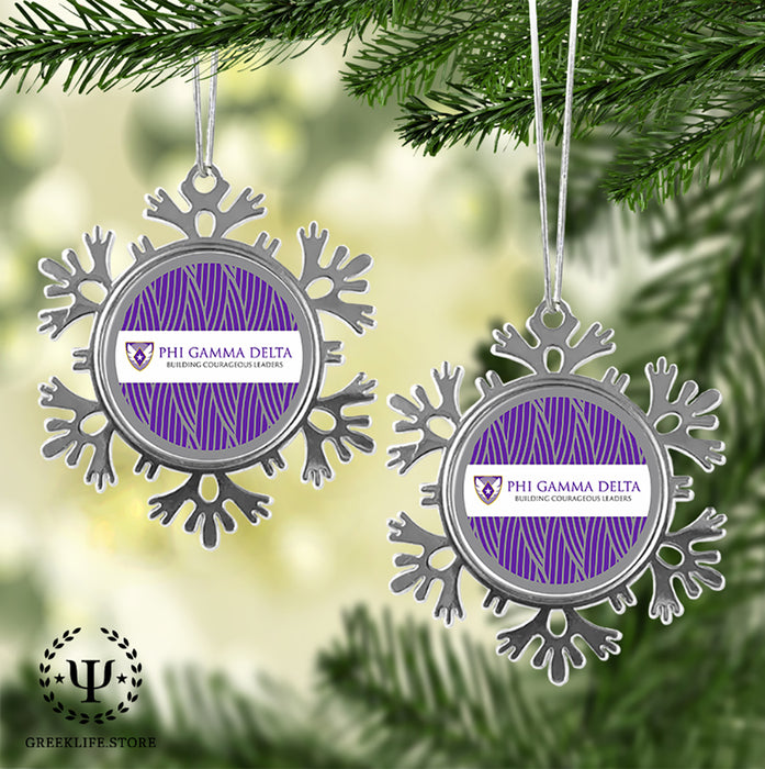 Phi Gamma Delta Christmas Ornament - Snowflake Metal