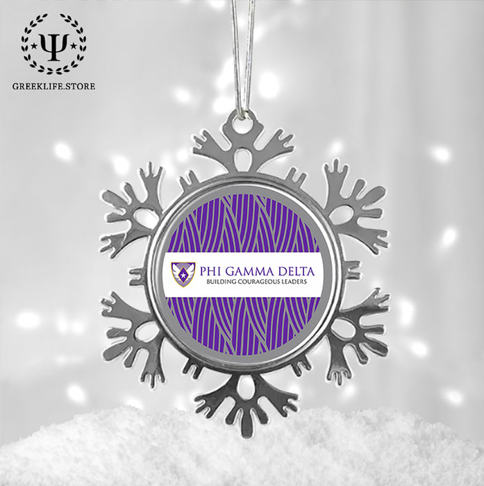 Phi Gamma Delta Christmas Ornament - Snowflake Metal