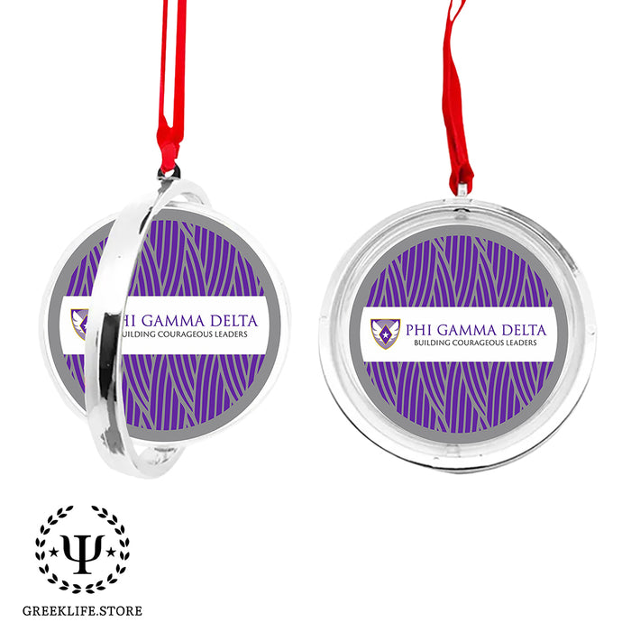 Phi Gamma Delta Christmas Reversible Flat Round Ornament