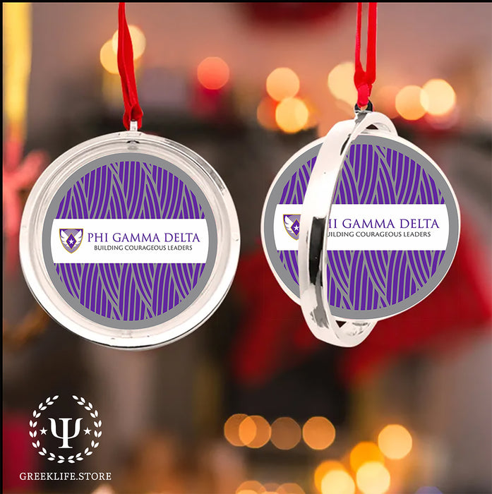Phi Gamma Delta Christmas Reversible Flat Round Ornament