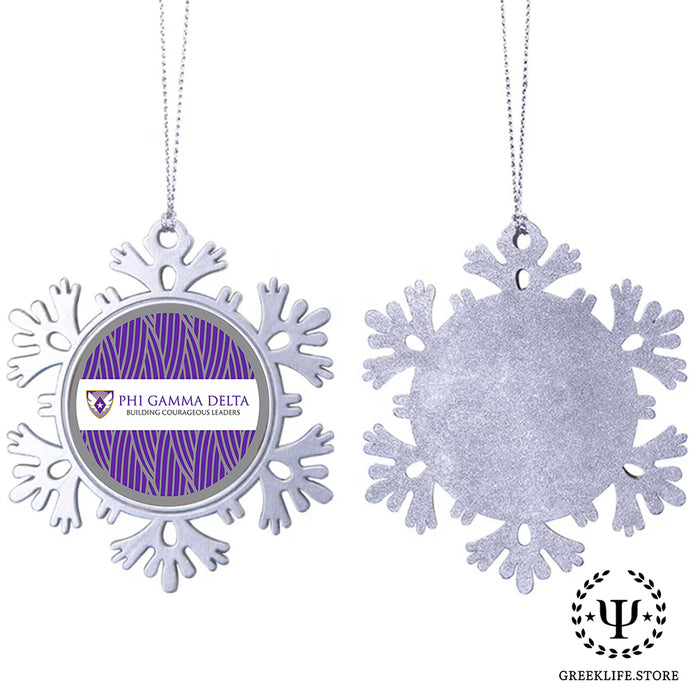 Phi Gamma Delta Christmas Ornament - Snowflake Metal