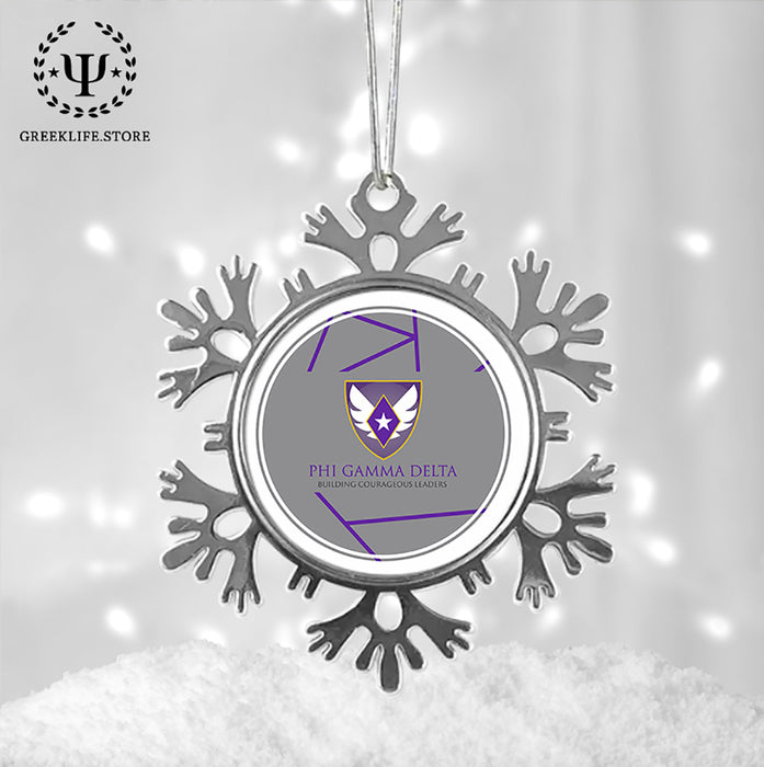 Phi Gamma Delta Christmas Ornament - Snowflake Metal