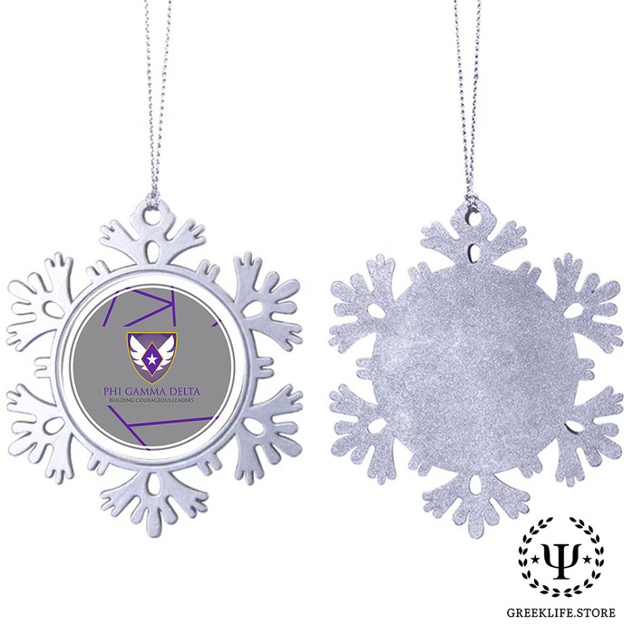 Phi Gamma Delta Christmas Ornament - Snowflake Metal