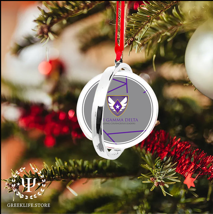 Phi Gamma Delta Christmas Reversible Flat Round Ornament