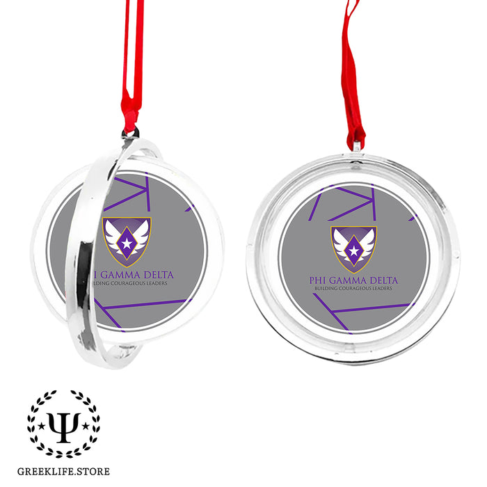 Phi Gamma Delta Christmas Reversible Flat Round Ornament