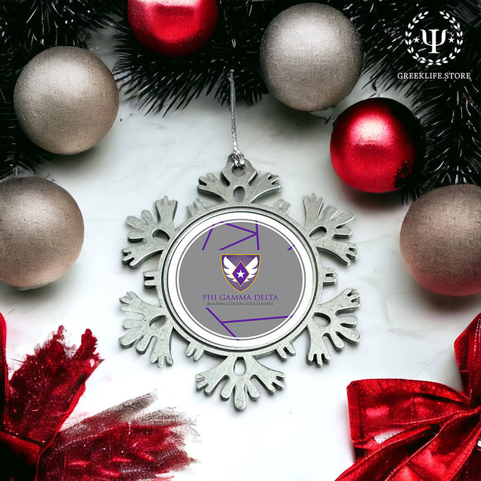 Phi Gamma Delta Christmas Ornament - Snowflake Metal