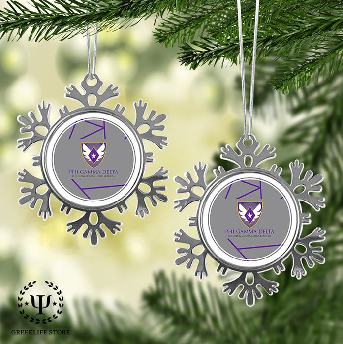 Phi Gamma Delta Christmas Ornament - Snowflake Metal
