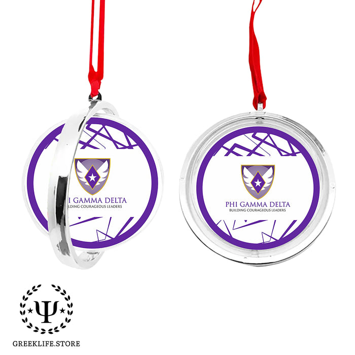 Phi Gamma Delta Christmas Reversible Flat Round Ornament