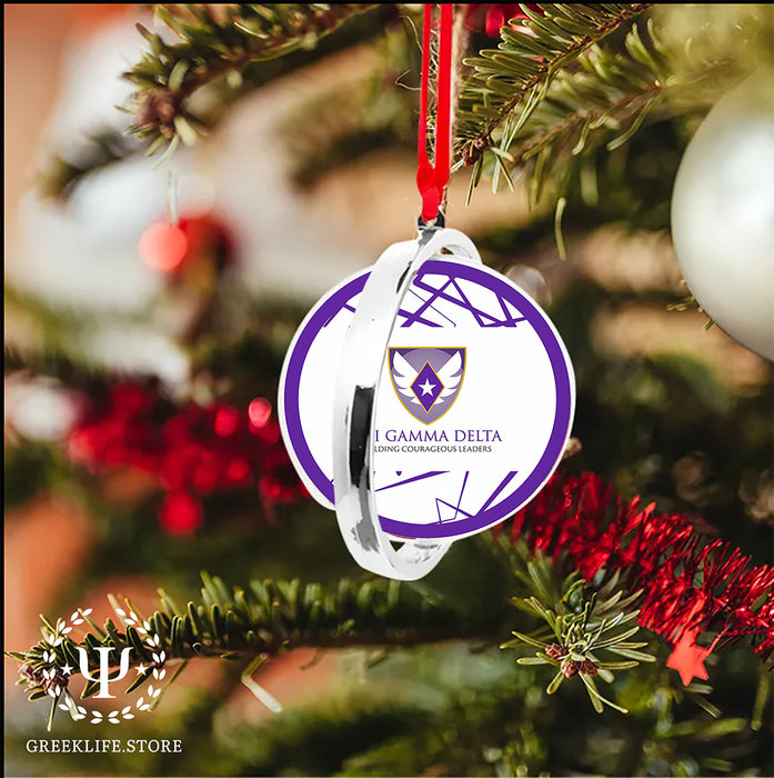 Phi Gamma Delta Christmas Reversible Flat Round Ornament