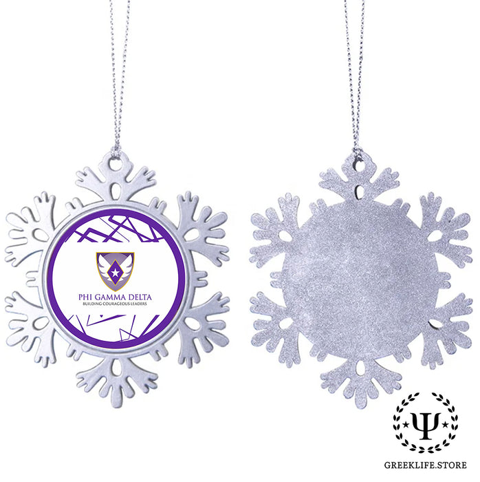 Phi Gamma Delta Christmas Ornament - Snowflake Metal