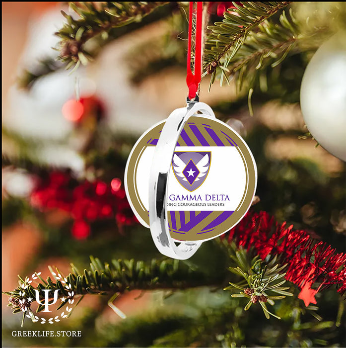 Phi Gamma Delta Christmas Reversible Flat Round Ornament