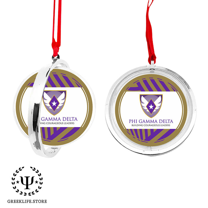 Phi Gamma Delta Christmas Reversible Flat Round Ornament