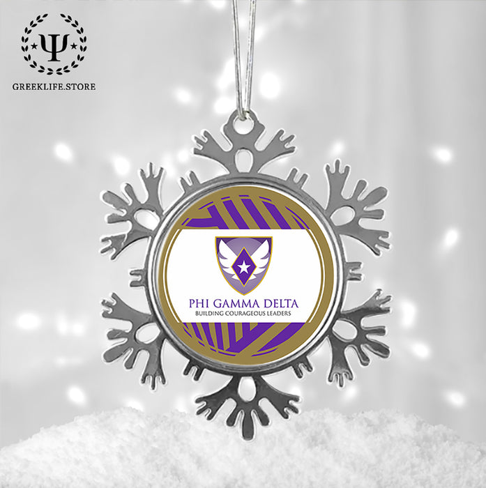 Phi Gamma Delta Christmas Ornament - Snowflake Metal