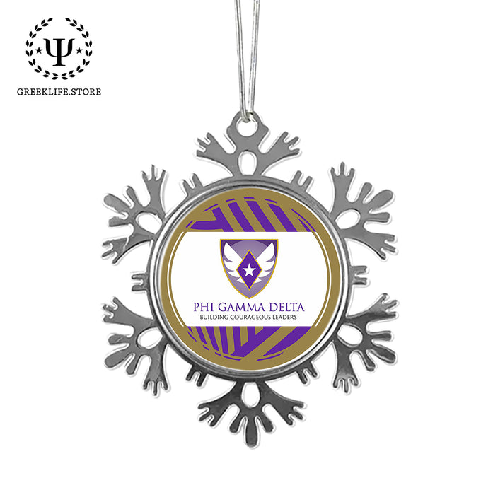 Phi Gamma Delta Christmas Ornament - Snowflake Metal